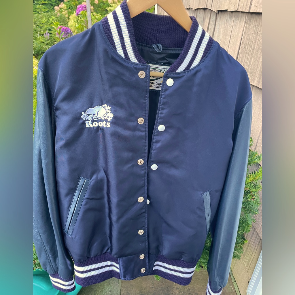 Roots Varsity Jacket With Leather Sleeves. Brand New With Tags.